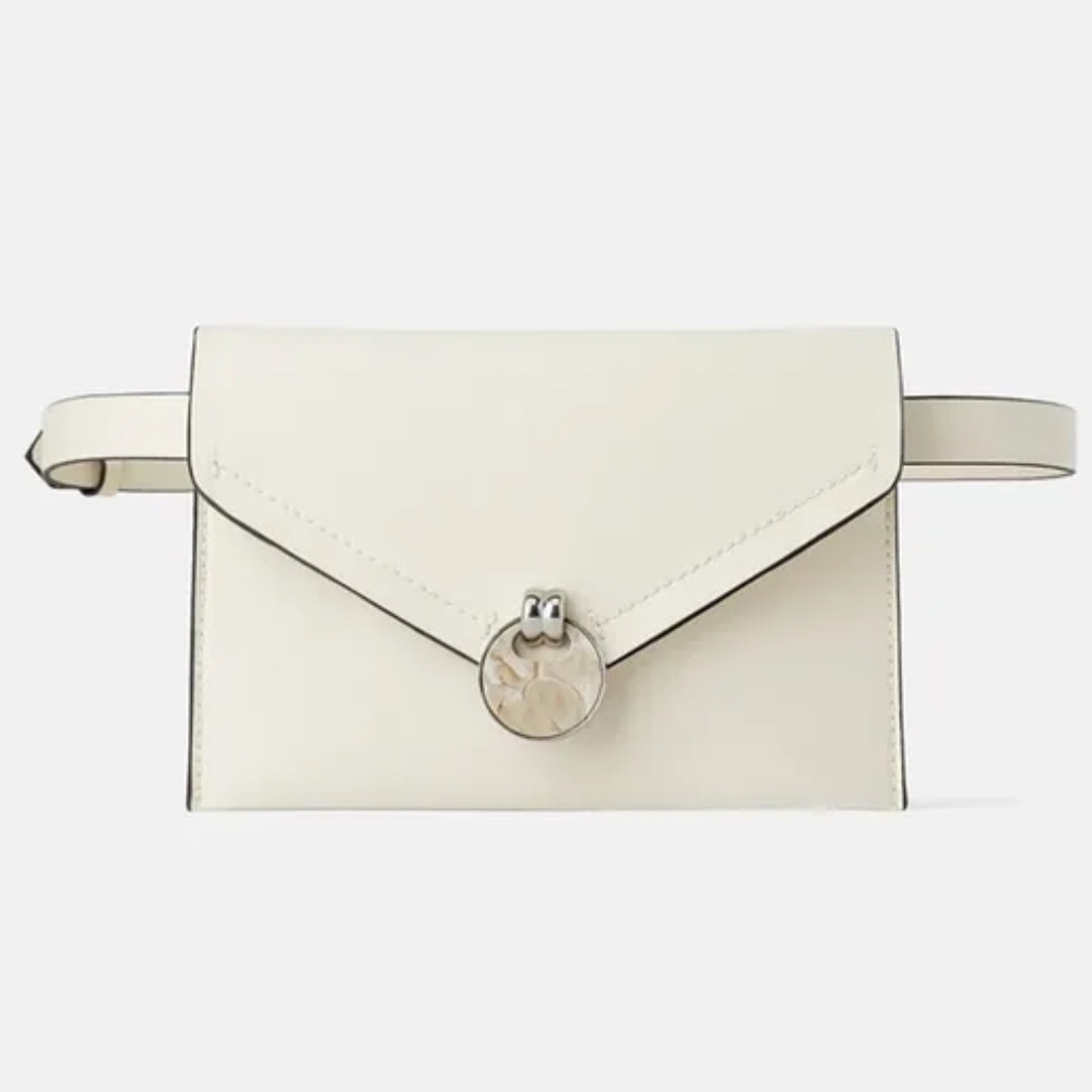 NWT Zara Off White Faux Leather Belt Bag Crossbody Purse Quiet Luxury